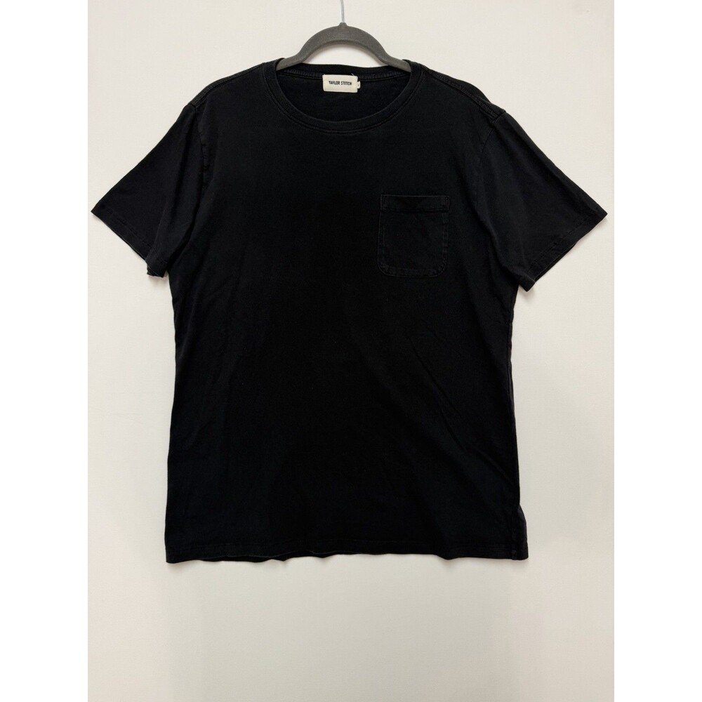 Taylor Stitch T-Shirt Mens 42 Black Organic Cotton Crew Neck Short Sleeve